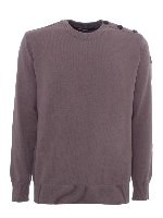 Maglia tortora con bottoni sulla spalla