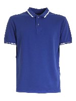 Polo blu con profili bianchi
