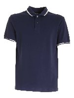 Polo blu navy con profili bianchi