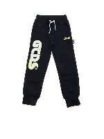 Pantalone in felpa blu logato