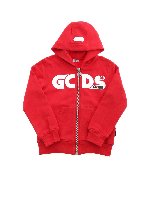 Felpa con zip GCDS rossa