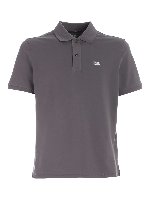 Polo con patch logo grigia