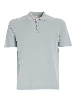 Polo in maglia azzurra