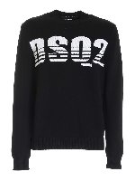 Maglione nero con ricamo DSQ2