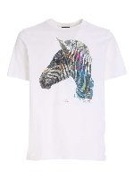 T-shirt Graffit Zebra bianca