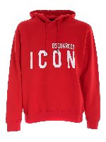 Felpa rossa con stampa logo Icon