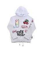 Felpa bianca con coulisse sul fondo