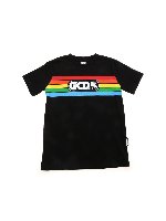 T-shirt nera con stampa reinbow