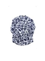 Camicia bianca con stampa floreale blu