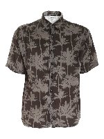 Camicia sui toni del verde stampa palme