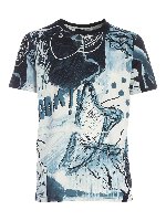 T-shirt stampa Pulp petrolio