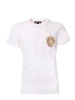 T-shirt bianca con V-emblem gommato