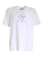 T-shirt con logo strass bianca
