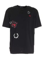 T-shirt Graphic Applique nera