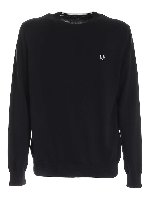Maglione nero con ricamo bianco