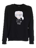Felpa con stampa Karl nera