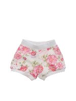 Shorts stampa rose bianchi
