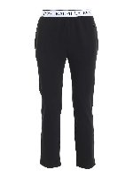 Pantalone tuta nero con ricamo