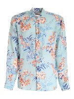 Camicia azzurra con stampa floreale