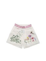Shorts stampa Botanic color avorio