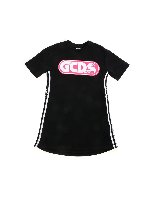 Abito T-shirt nero e fucsia