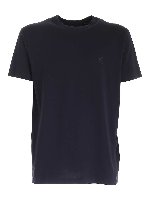 T-shirt blu scuro con logo nero