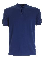 Polo blu con spacchetti laterali