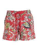 Boxer da mare rossi stampa floreale