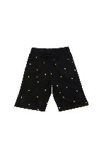 Bermuda neri con logo all-over