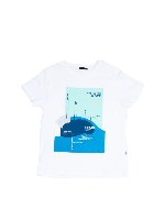T-shirt stampa Onda bianca