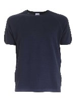 T-shirt in cotone lavorato blu