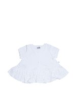 T-shirt orlo a balza bianca