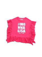 T-shirt fucsia con volant