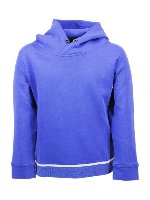 Felpa logata con cappuccio blu