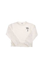 Felpa bianca con stampa palma