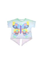 T-shirt multicolore stampa farfalla