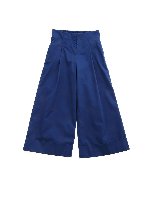 Pantalone blu con risvolto al fondo