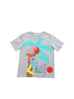 T-shirt grigia stampa palma