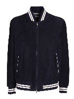 Blouson En Cuir - Bleu