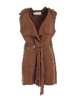 Gilet lungo marrone