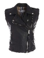 Gilet nero con fodera a contrasto