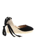 Espadrillas con zeppa in suede nera