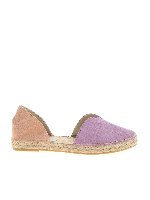 Espadrillas in suede lilla e rosa