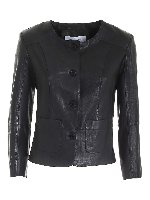 Giubbino sfoderato in pelle nera