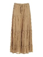 Gonna con balze beige