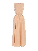 Abito elasticizzato sul retro beige