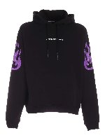 Felpa con stampa fiamme