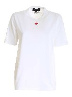T-shirt girocollo bianca logata