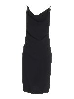 Abito con spalline in pelle nero