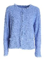 Cardigan effetto spugna azzurro